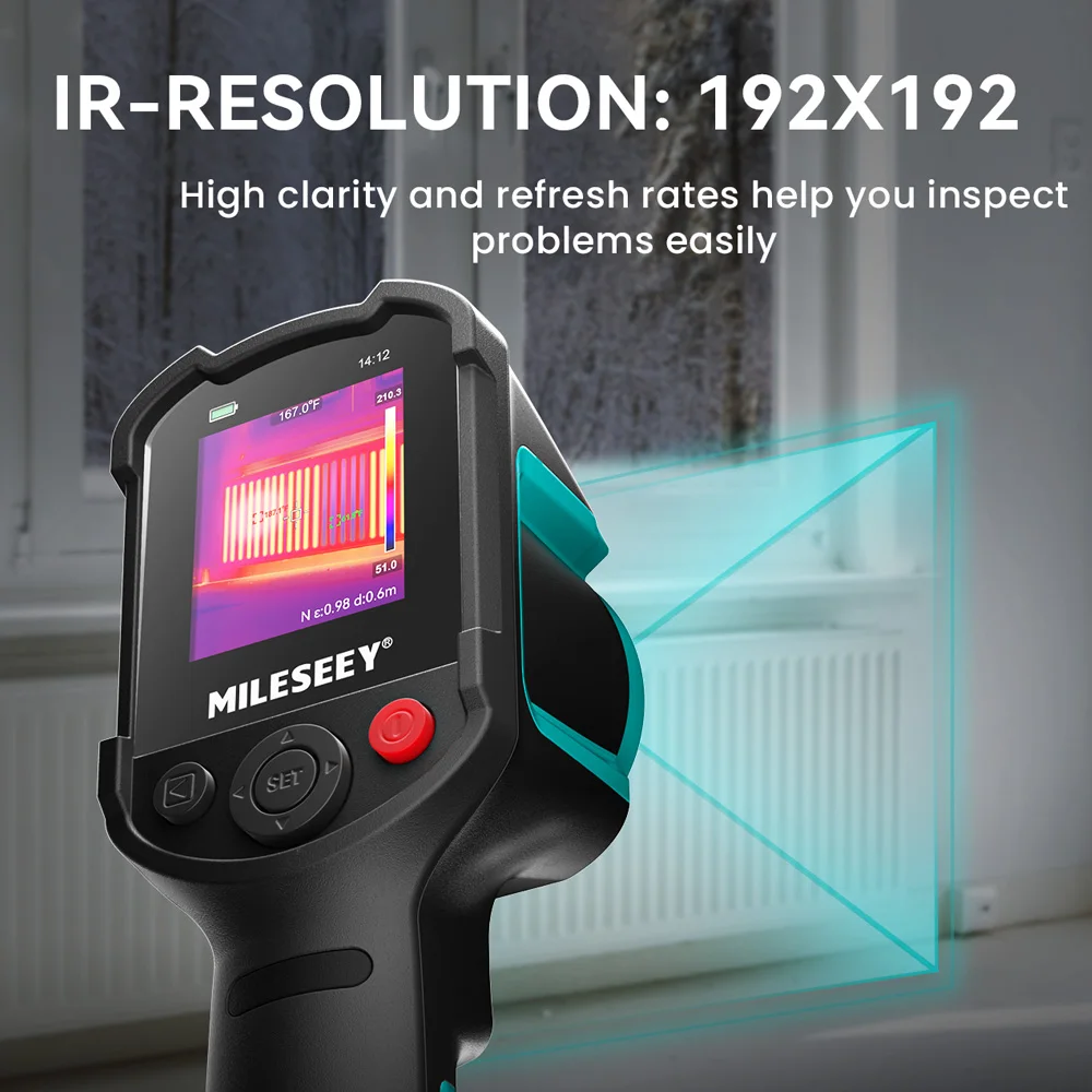 MILESEEY TR10 Thermal Camera,Resolution 192 x 192 Handheld Thermal Imaging,25HZ Refresh -20℃~550℃ Rechargebale For Home