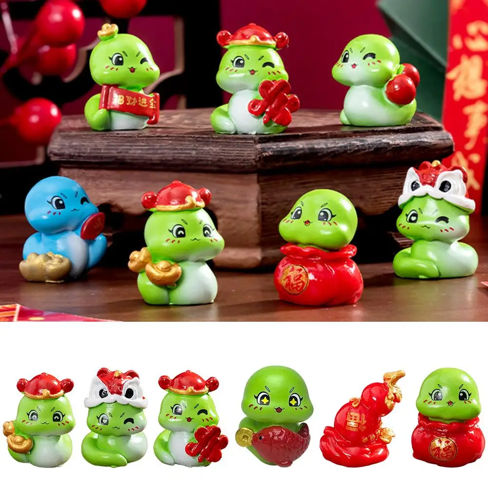 2025 Capodanno Del Serpente Ornamento Serpente Fortunato che attira la ricchezza Home Desktop Interni Figurine Accessori Decorazione Auto O5U2