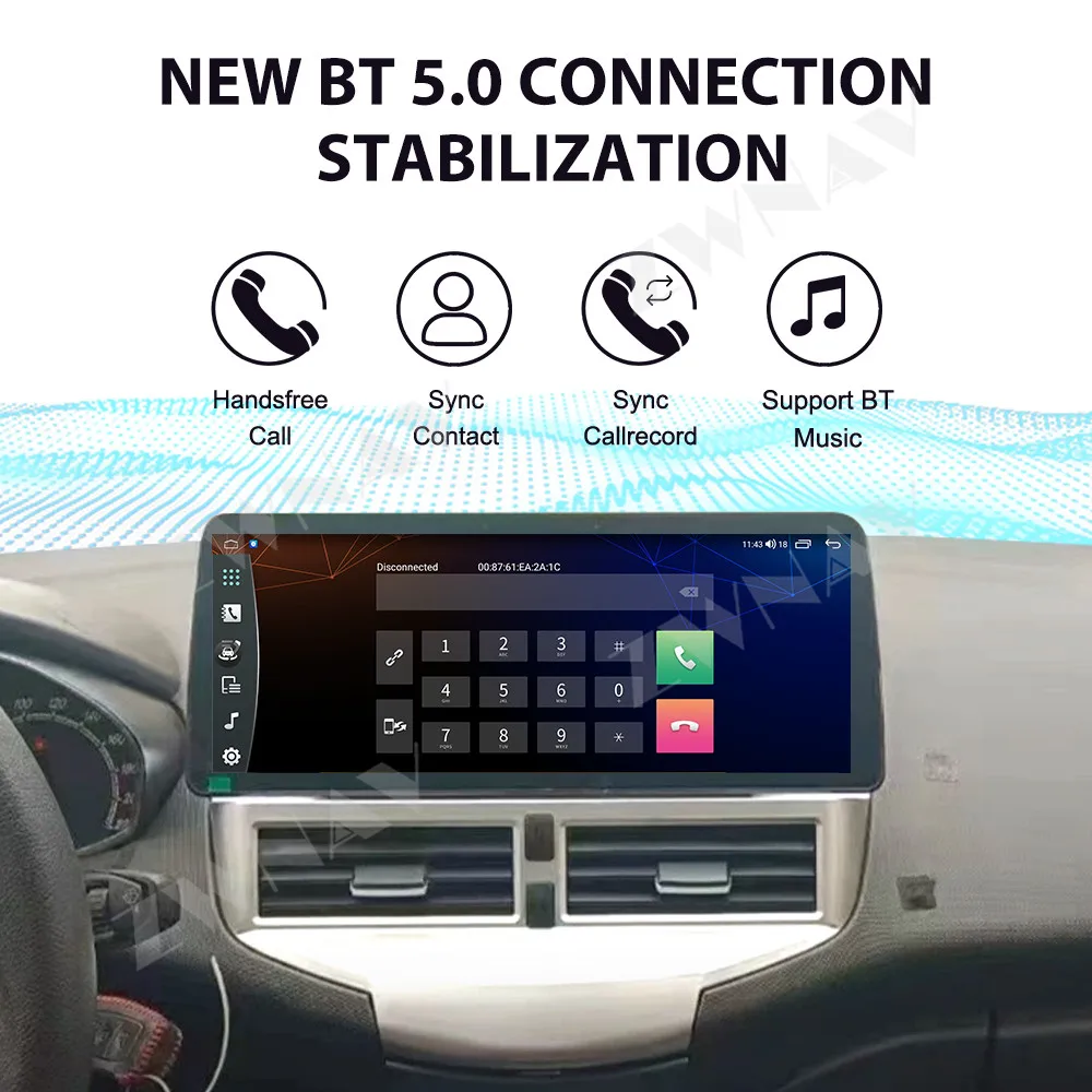 12.3 Inch Touch Screen For Ford Fiesta 2009-2014 Android 14 GPS Navigation WIFI 4G Carplay Car Multimedia Player Head Unit Auto