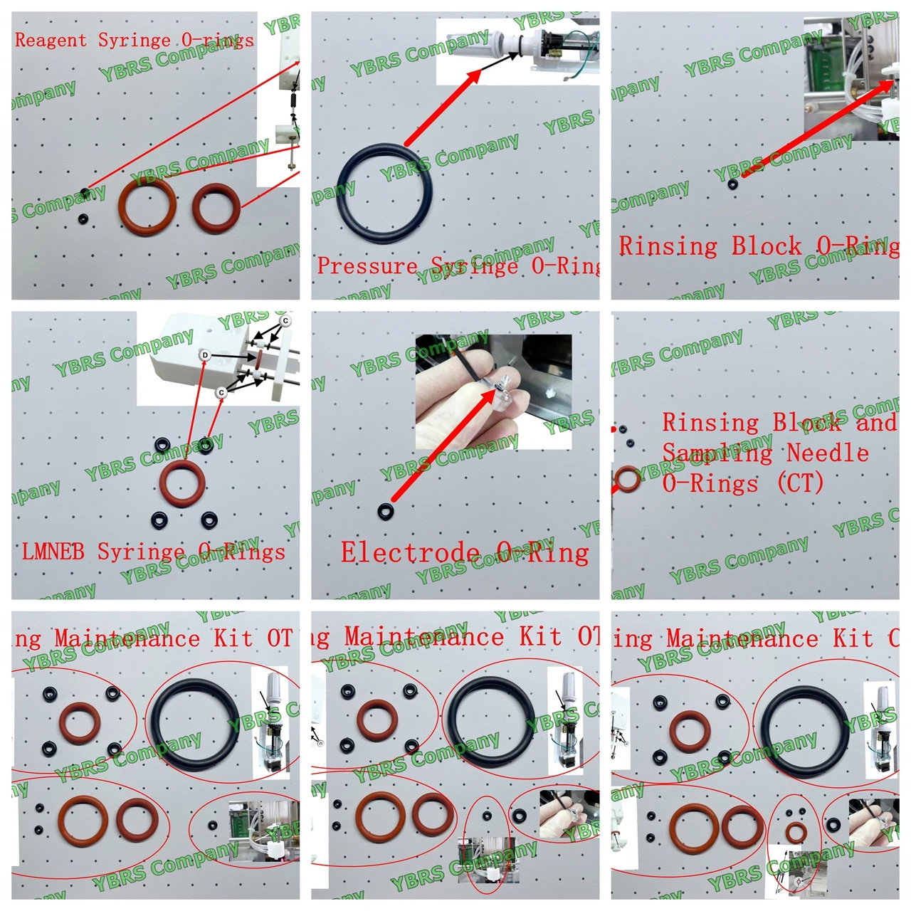 ABX Horiba Yumizen H550 كاشف LMNEB حقنة الضغط شطف كتلة أخذ العينات إبرة القطب O-خواتم Oring Orings #1