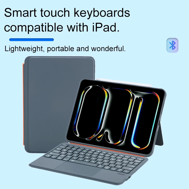 Magic Keyboard for 2025 iPad 11″（A16），iPad Air 11″（M3），iPad Air 13″（M3），Bluetooth Magnetic Split Keyboard with 7 Color Backlight