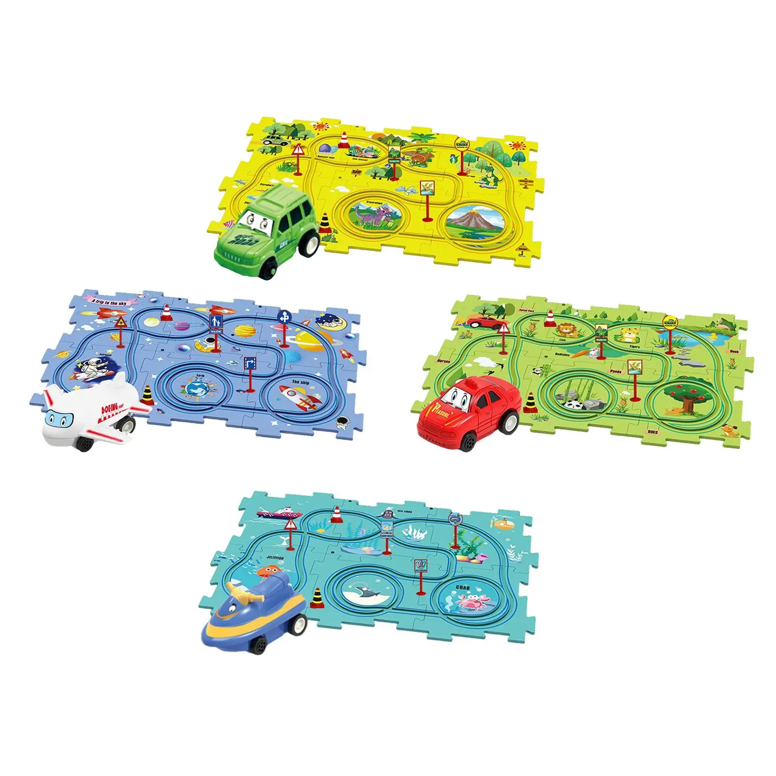 Track Building Blocks Puzzle Tracks Set Hand Eye Coordination Interactive Play