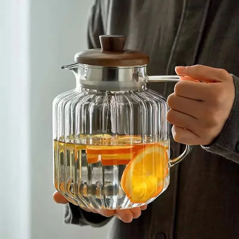 

Glass Cold Water Kettle High-Temperature Resistant Household Large-Capacity Teapot Heat-Resistant Explosion-Proof Water Bottle