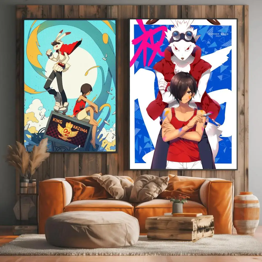 anime S-Summer Wars-S Painting Calligraphy Elegant Botanical Decor for Living Room Modern Interior Design