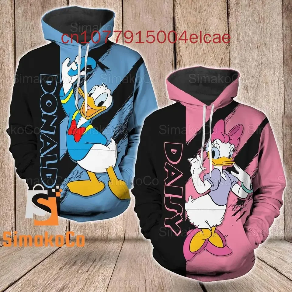 Disney Donald And Daisy Couple Hoodie Men Women's Children's 3D Printed Casual Fashion Hoodie