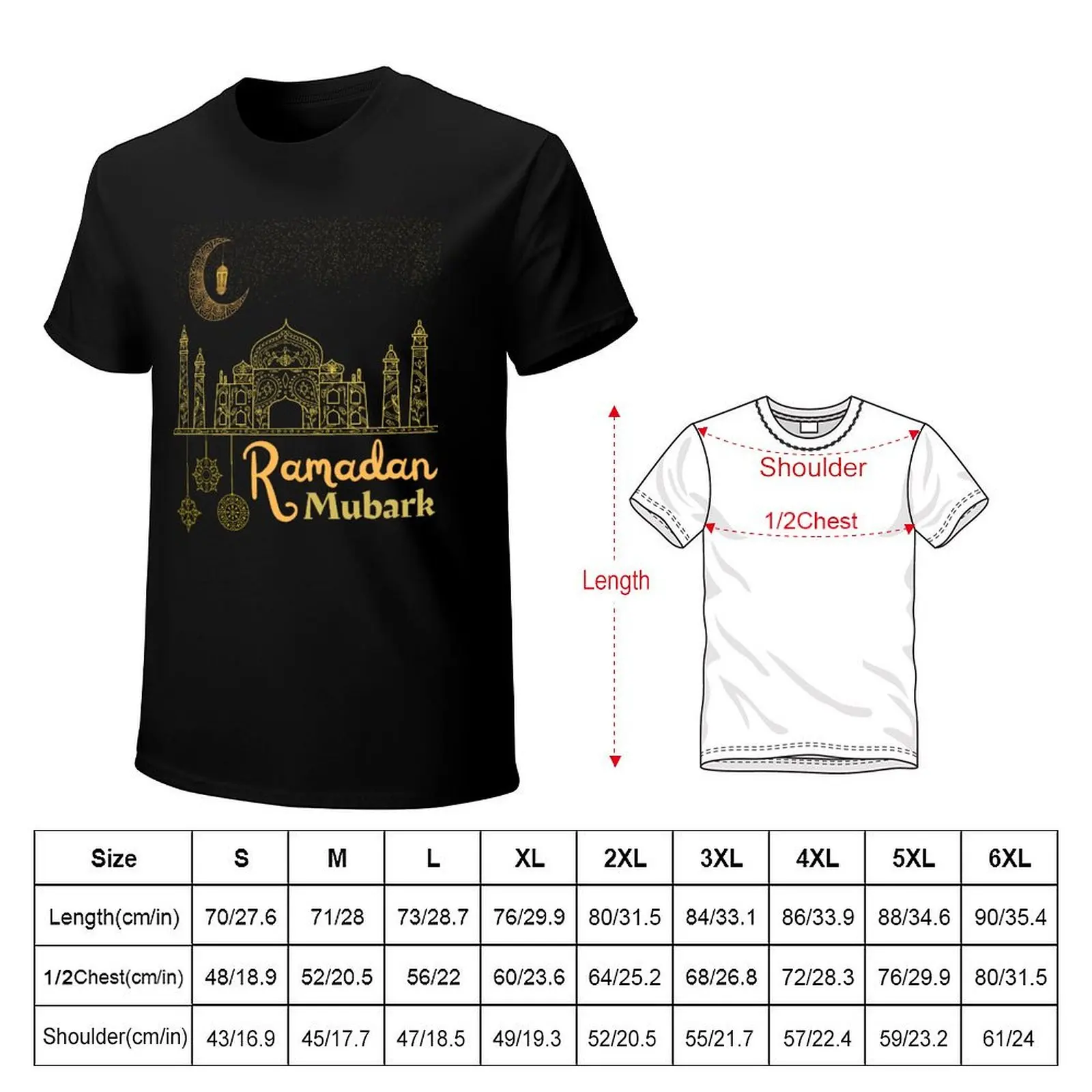 Ramadan MuBarak T-Shirt anime aesthetic clothes mens big and tall t shirts