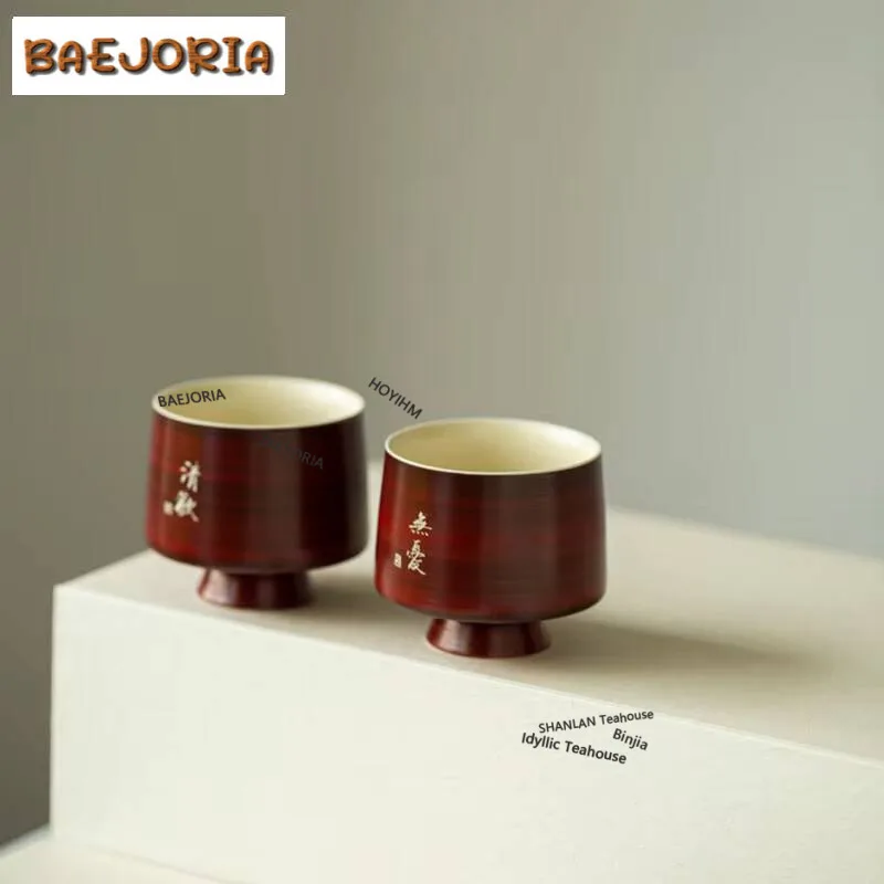 60ml Japanese Fenyin Yin Hawthorn Red Teacup Handwritten Master Cup Tasting Tea Bowl Puer Chazhan Mug Kung Fu Tea Set Drinkware