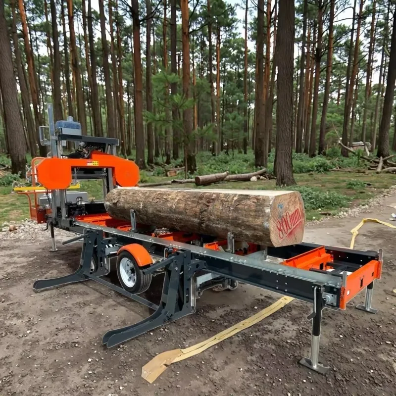 Professional Hydraulic Band Sawmill Portable Heavy Duty Design with Adjustable Blade Guide for Efficient Wood Processing