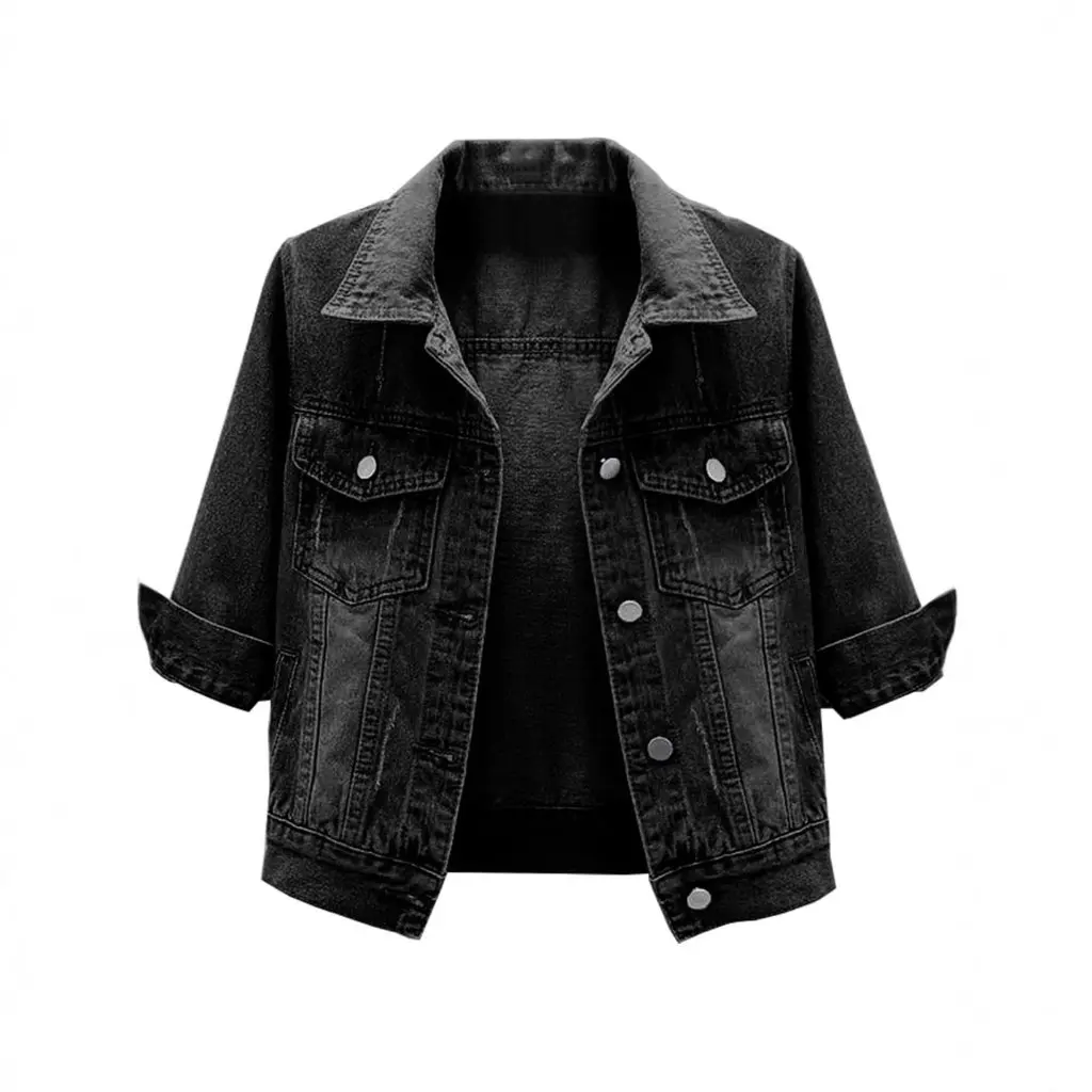 

Прямая продажа с фабрики, женская джинсовая куртка с короткими рукавами, красочное легко стираное пальто для водителя грузовика, повседневный стильный топ