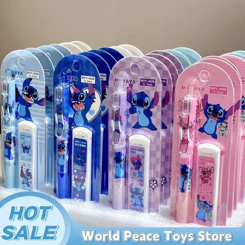 random 2pcs Stitch Series Automatic Pencil, Cute Cartoon, Suitable for Student Gifts, Valentine'S Day, Christmas Gifts