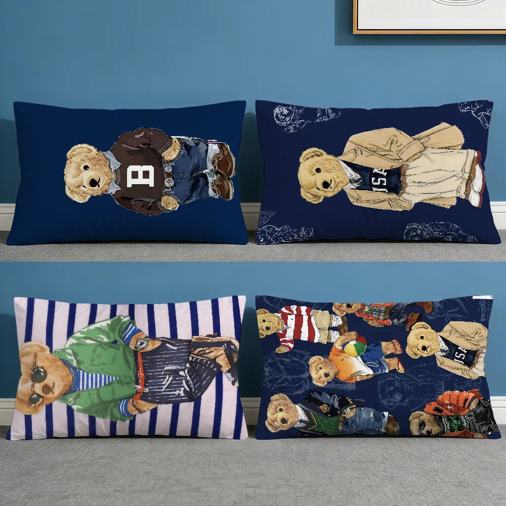 Cushion Cover Rectangle Fashion Luxury Decorative Long Pillow Cases Bears Sofa Bench Bedroom Car Chair LivingRoom