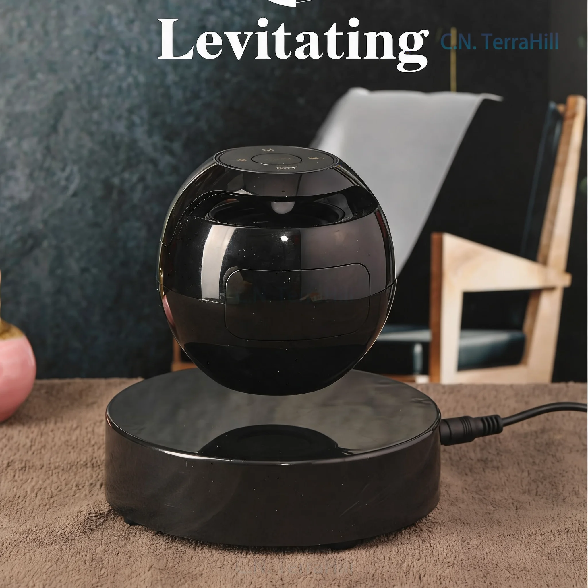 Magnetic Levitation Smart Alarm Clock with Bluetooth Speaker, Mini Wireless Bass Audio for Bedside, Student Gift