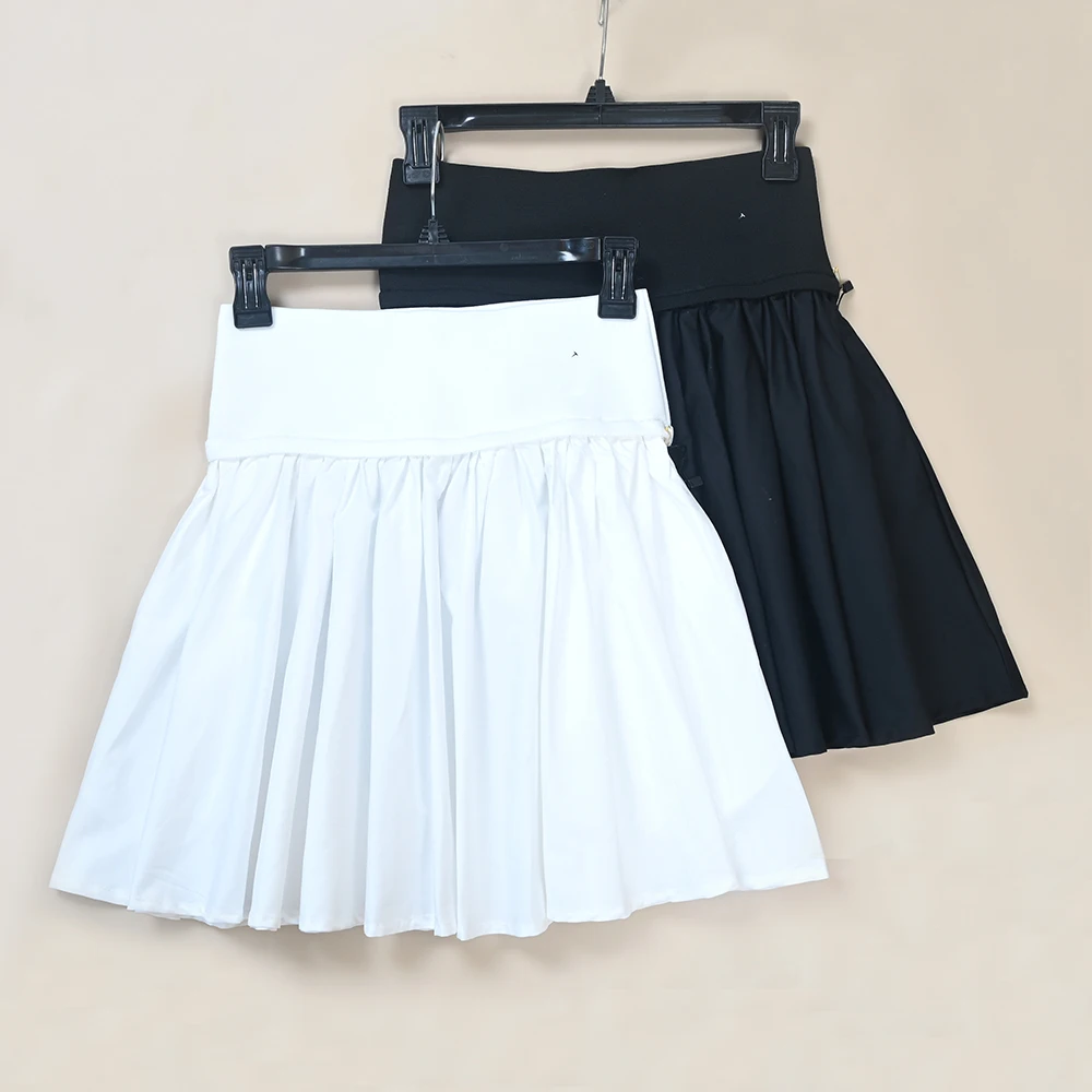 

High Waist A-Line Skirt Women's Embroidered Tennis Pleated Skirt Elastic Waist Summer New Style Fashion Ladies Skirts