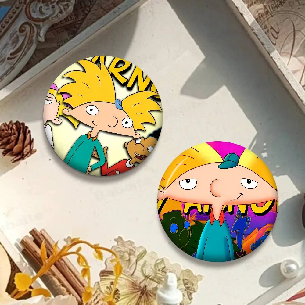 Cartoon Hey A-Arnold Cool New  Brooches Soft Button Pin Funny Silly Gnarpy on A Skateboard Meme Badge Gamer Collection Gifts