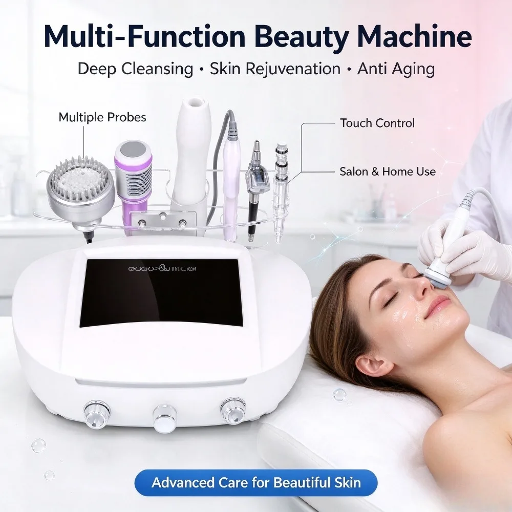 Desktop Hydro Dermabrasion Beauty Instrument 6in1 Design Painless Treatment Lift Skin & Eliminate Pores and Wrinkles