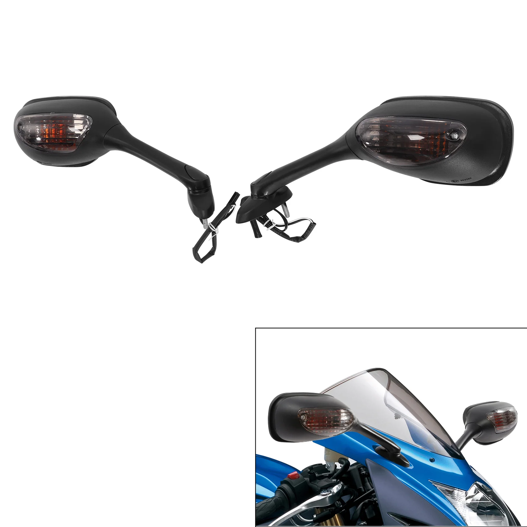 Turn Signal Rear View Mirrors Fit For Suzuki GSXR1000 2009-2016 GSXR600 GSXR750 2011-2025 Motorcycle