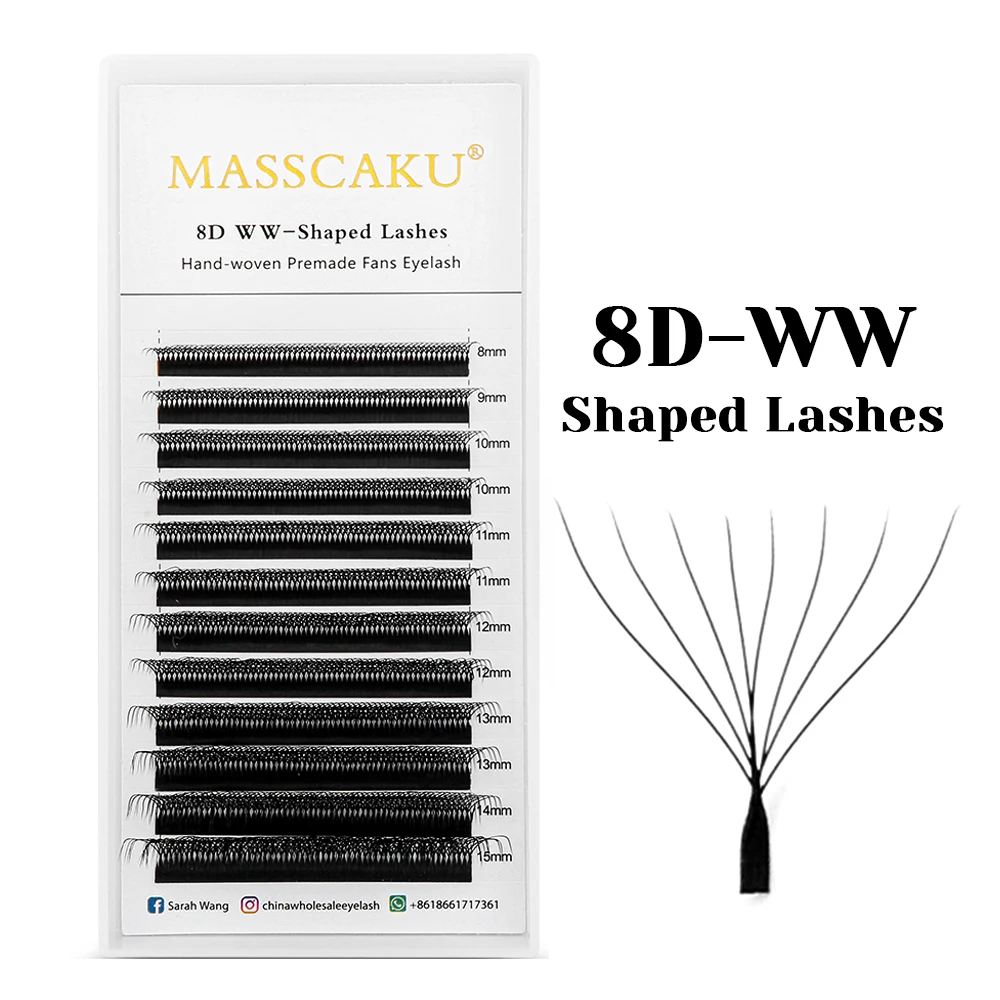MASSCAKU 3D 6D 8D W pestañas en forma Global al por mayor grupos de pestañas fácil volumen de ventilador pestañas postizas tenues proveedor de cilios densos Premium
