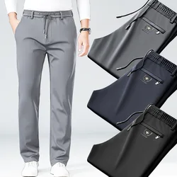 Pantalones deportivos de seda de hielo para hombre, pantalón informal de secado rápido, holgado, de tubo recto, para exteriores, novedad de otoño