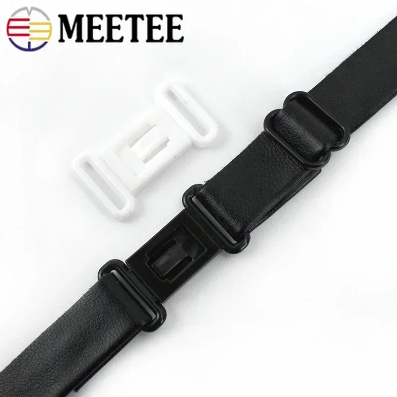 100-500Sets Meetee 12.5mm Plastic Adjustable Buckles O Ring Clasps Hooks Bow Tie Buckle for Bra Underwear Sewing Accessories