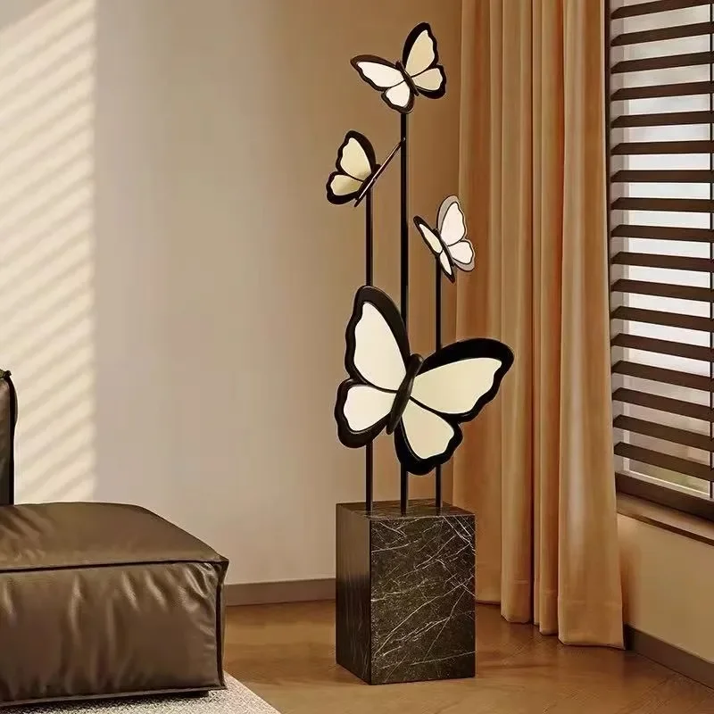 

130X37X22CM butterfly floor-to-ceiling ornament is a high-end lightweight luxury home decoration next to the living room sofa