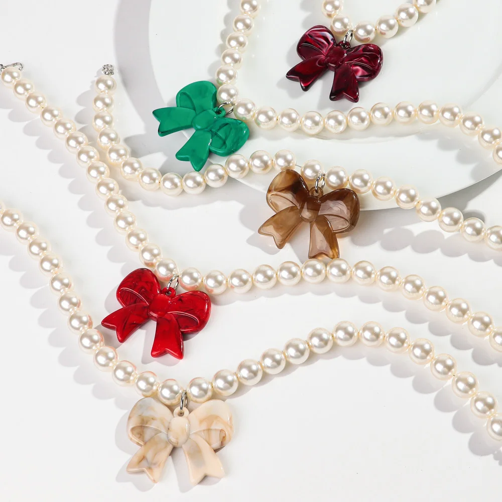 Boho-Halsketten aus Acryl mit Wassertropfen-Perlen für Frauen, übertrieben, handgefertigt, geometrischer Anhänger, Halsband, Urlaub, Strand, Schmuck, Geschenke – Detail 10