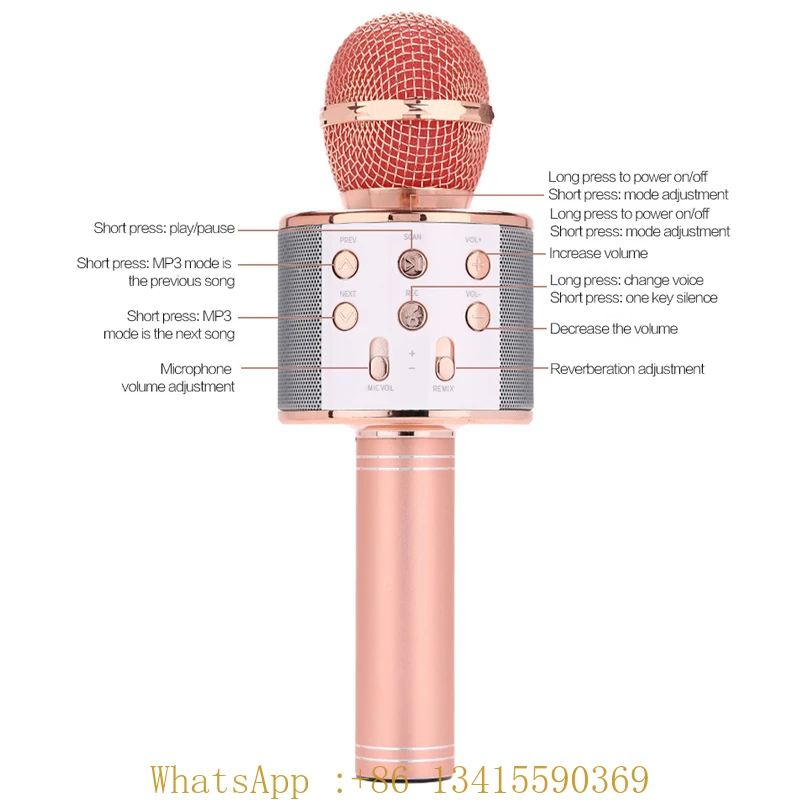 

Wireless Microphone Kid Karaoke Microphone for Family Karaoke Rechargeable