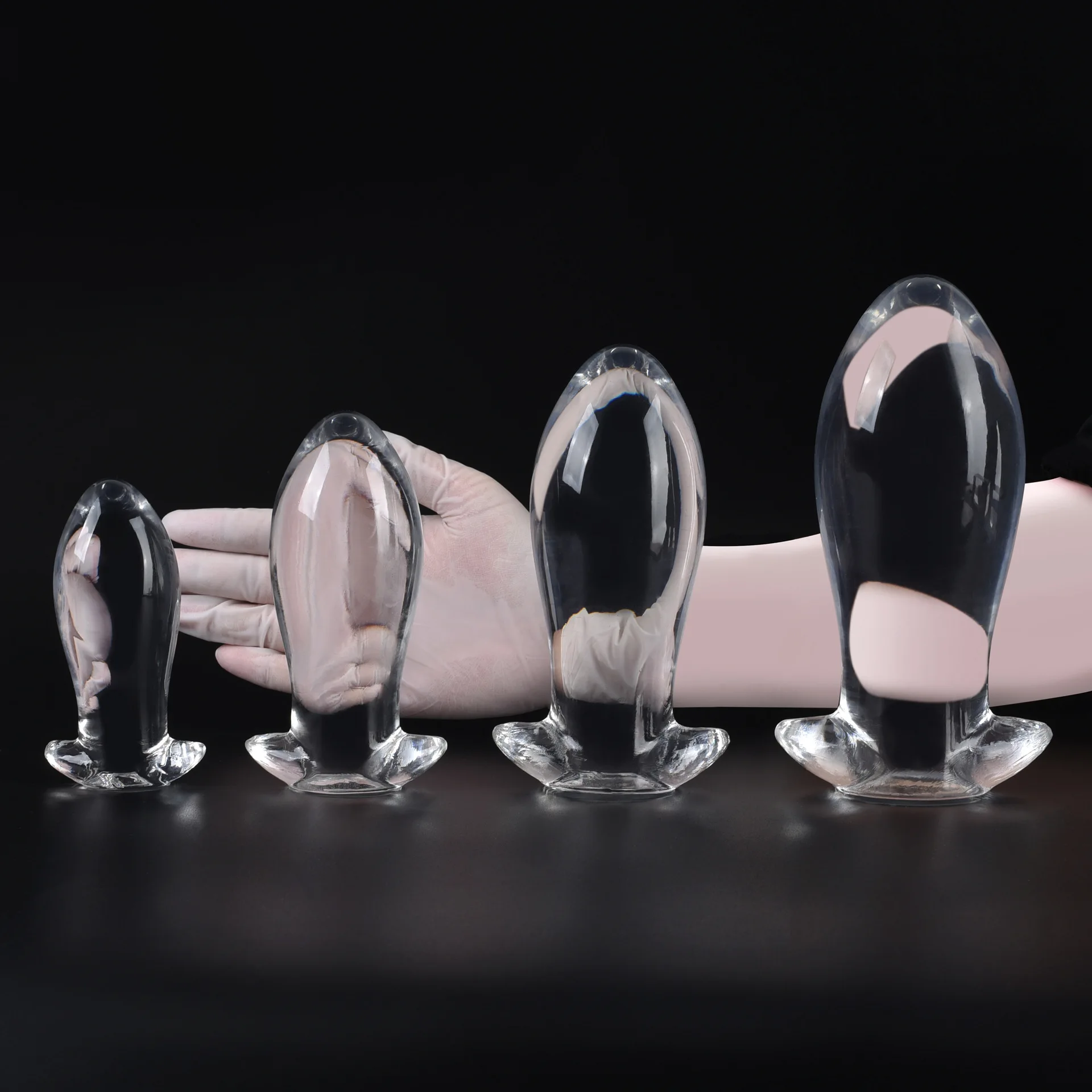 S-XXL Dragon Egg Shaped Crystal Anal Plug 5 Size Healthy TPE Butt Plug Anus Stimulator Anal Dilator Sex Toy Masturbate for Adult