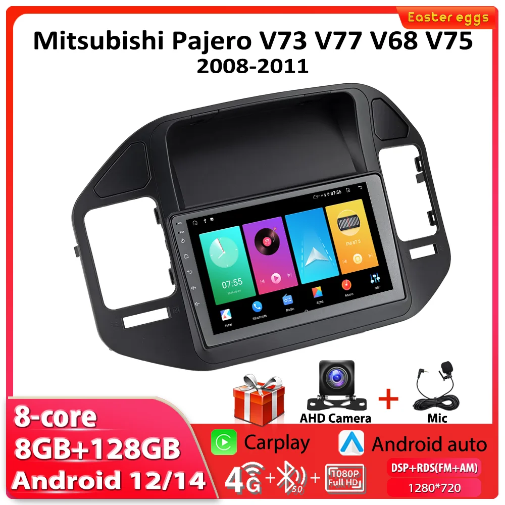 

Android For Mitsubishi Pajero V73 V77 V68 V75 2008-2011 Car Radio Multimedia Video Player WIFI GPS Navi Carplay DSP Head Unit