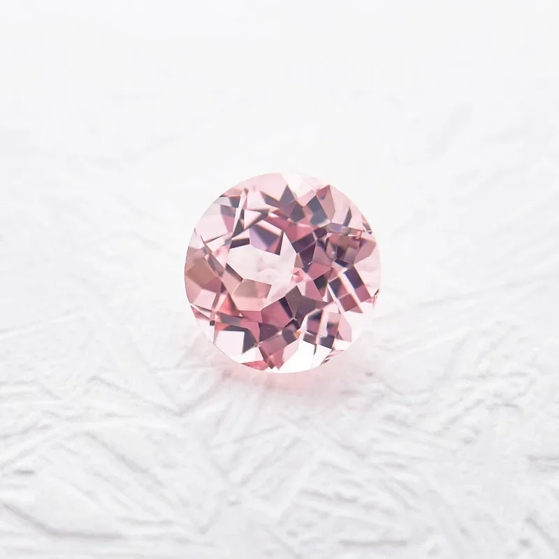 Laborgezüchteter Saphir, runder Schliff, Sakura-Rosa, Edelstein für DIY-Schmuckherstellung, Einlage für Ring und Halskette, wählbares Zertifikat – Detail 2