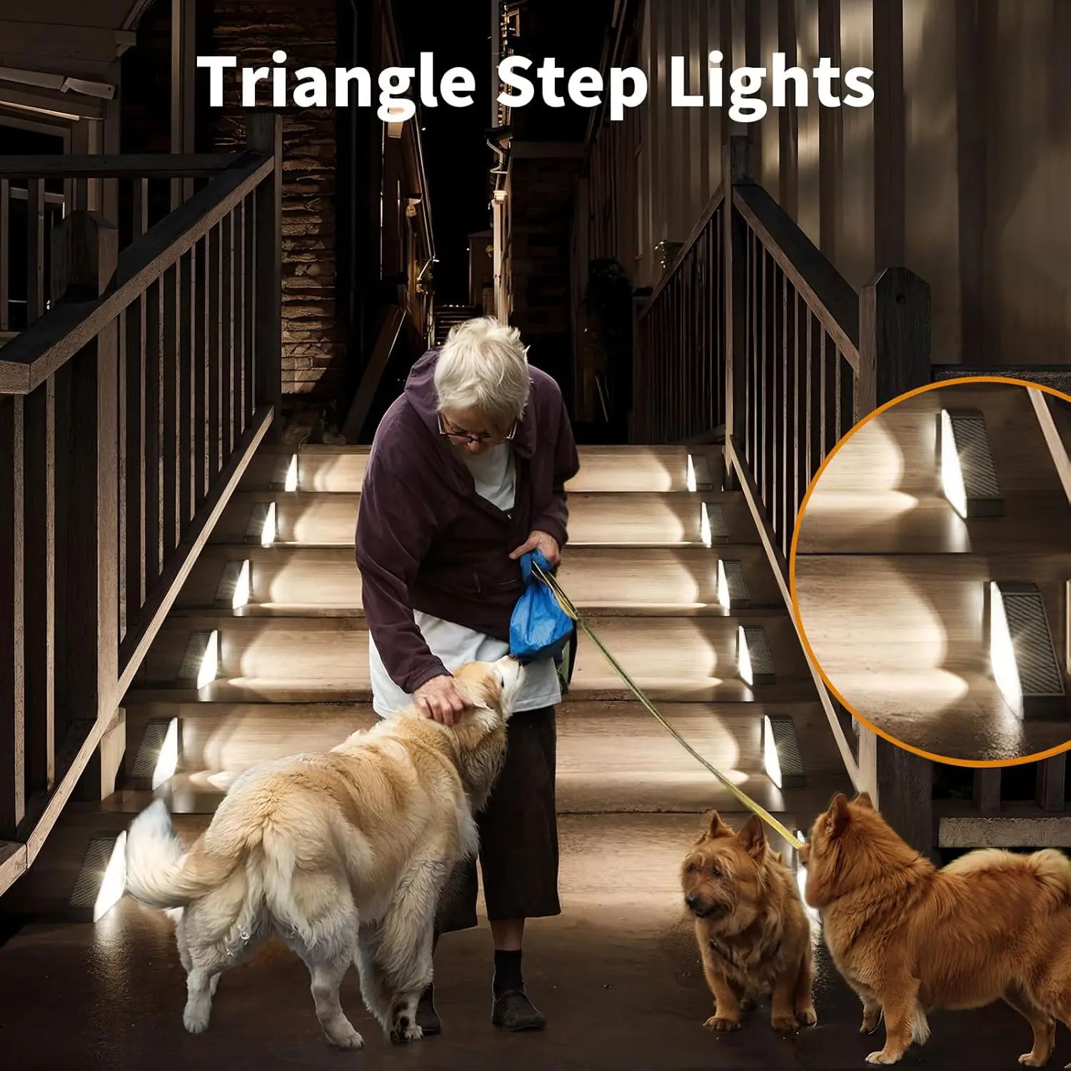 2Pack LED Solar Step Lamp Path Stair Outdoor Garden Lights Waterproof Balcony Light Decoration for Patio Stair Fence Light