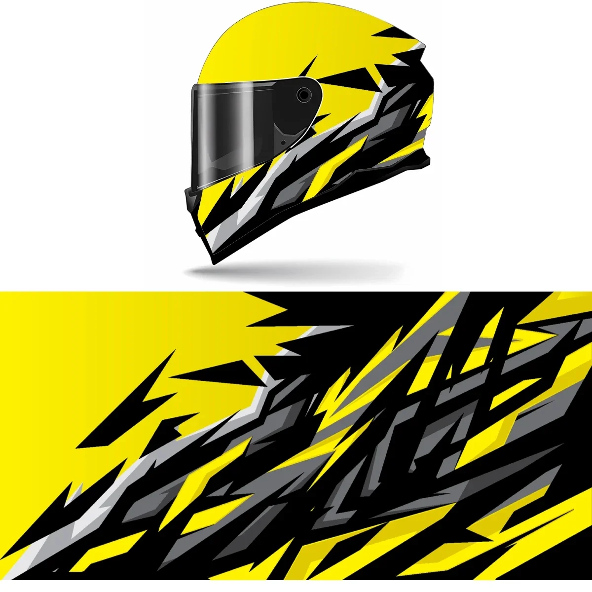 Yellow irregular graphic stripes Motorcycle Helmet Stickers Self Adhesive Racing Custom Helmet Decal Wrap Vinyl Decal Stickers