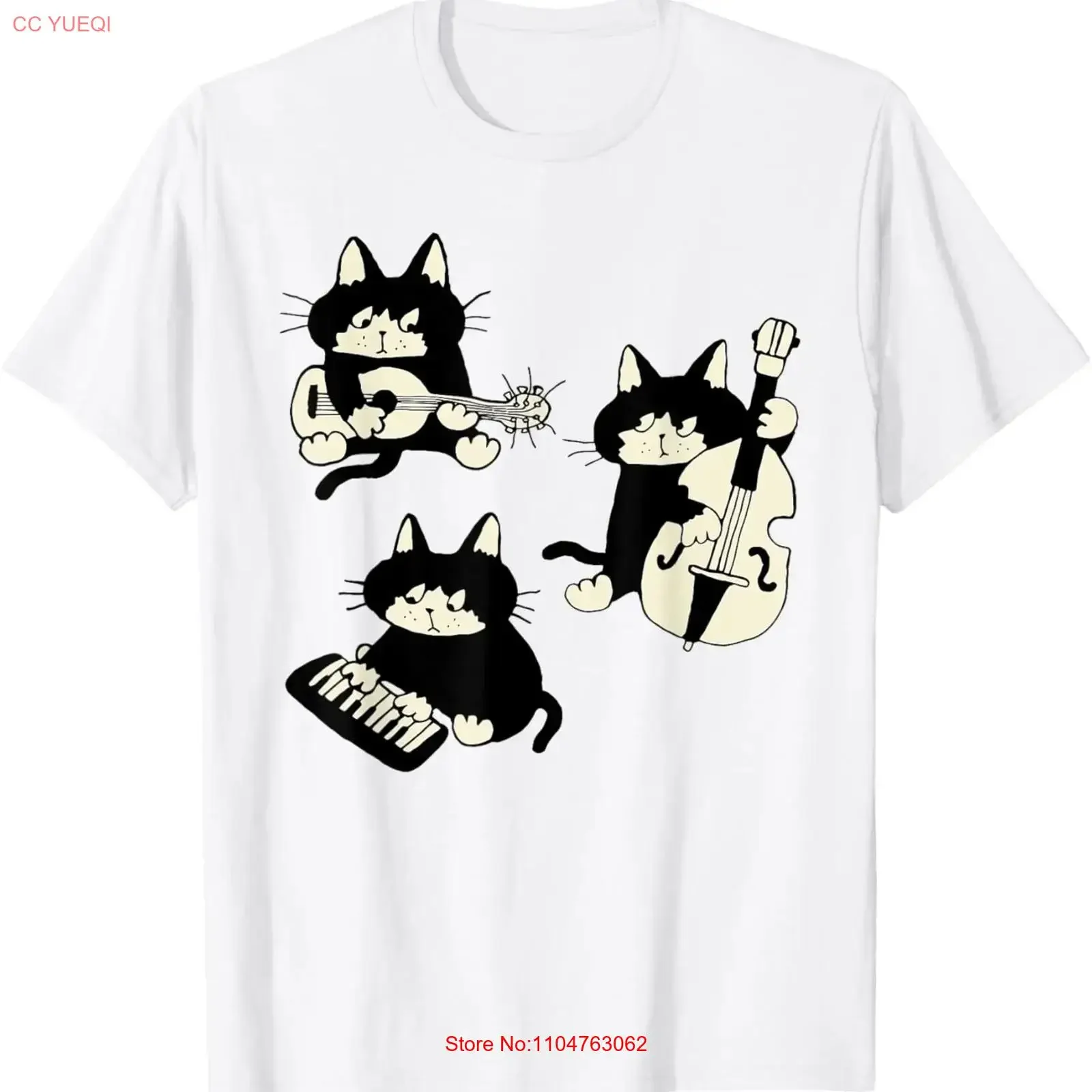 Cat the Composer Funny design T Shirt vintage Washed Versatile streetwear designer clothes Stylish Comfortable fashion