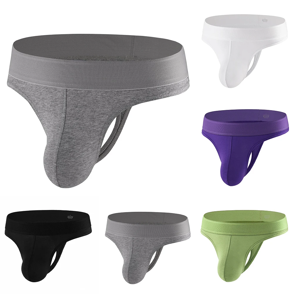 For Daily Wear Bulge Pouch Men's G-String Black,Gray,White,Purple,Green Men's Underwear With Breathable Fabric