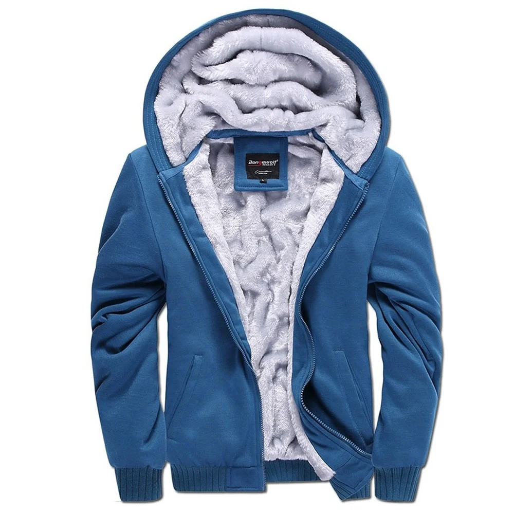 2021 New Mens Fleece Casual Jacket Men Winter Thick Warm Outwear Overcoat Male Hoodies Jackets Baggy Parka Bomber Coat 4XL