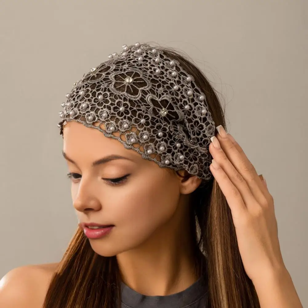 

Набор из 4 широких повязок на голову с цветами сливы, искусственными кристаллами и имитацией жемчуга, нескользящие, с цветочным узором, повседневные, для ношения на каждый день