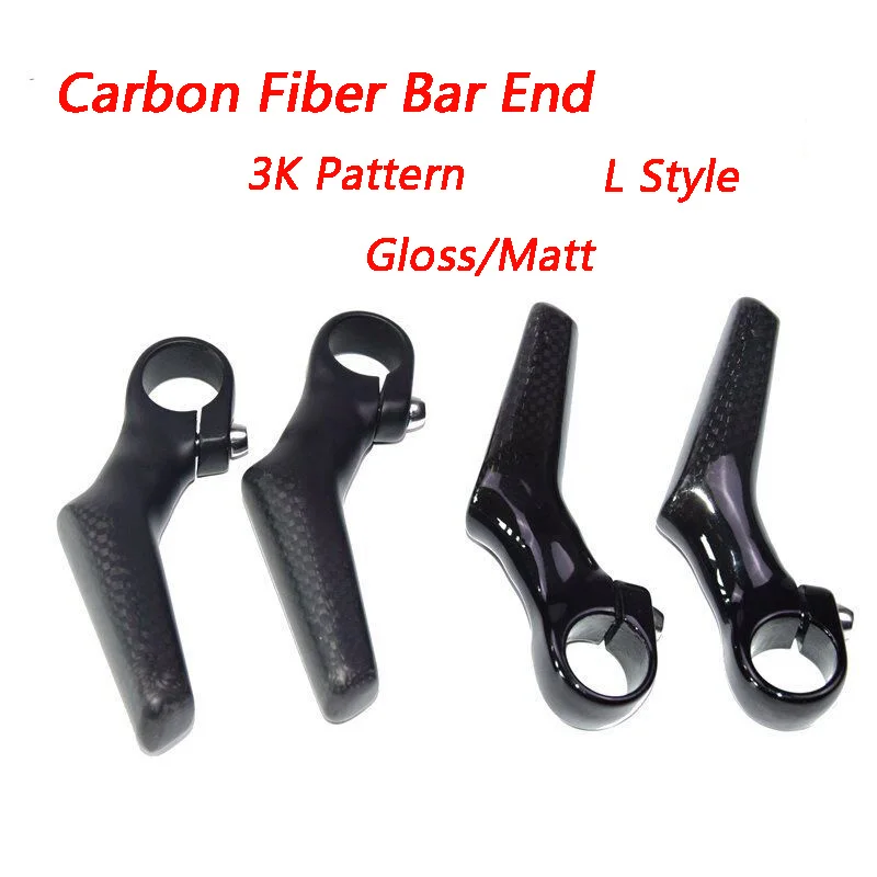 Newest L shape Mountain Bike 3K Full Carbon Fibre Handlebar Bar Ends carbon City/Treking Bike Carbon Bicycle Bar Ends