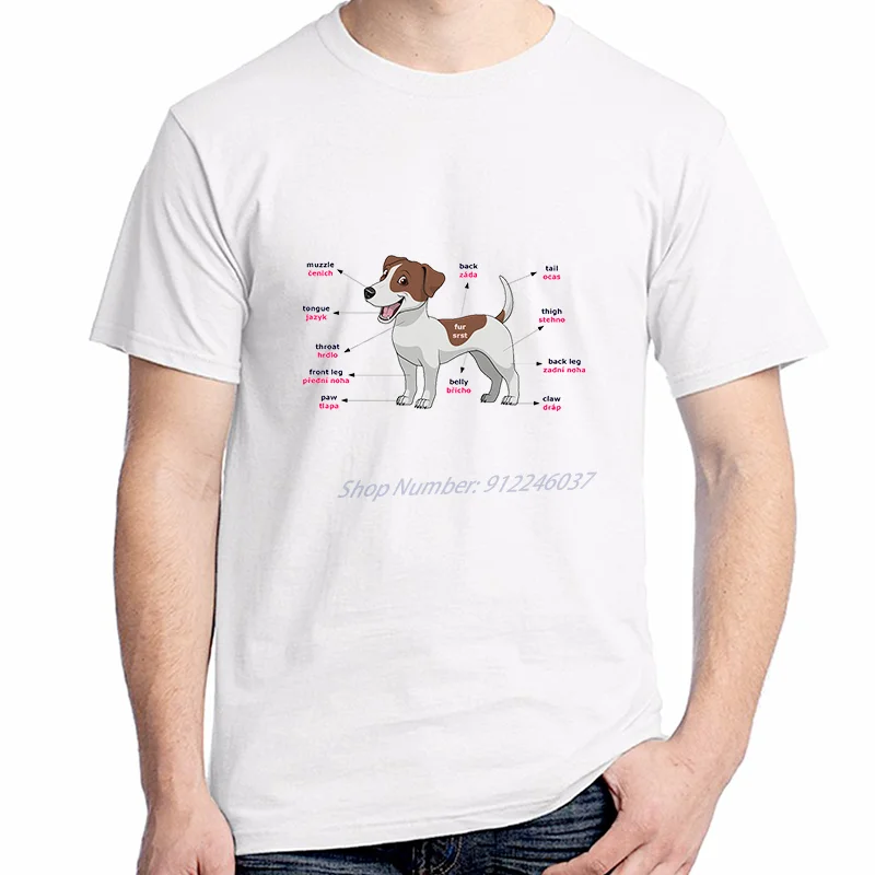 

Anatomy Of A Jack Russell Terrier Dog Owner T Shirt For Men Short Sleeve Tshirt Graphic T Shirts Summer Cotton White Man T Shirt