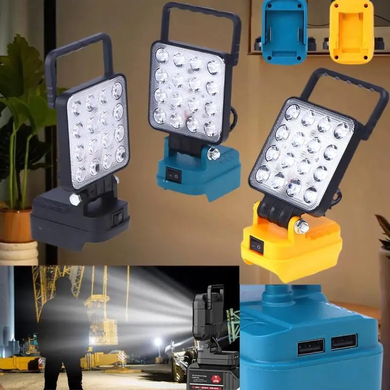 14W Camping Lamp Emergency Lighting With Dual USB Li-ion Battery Lantern Outdoor Flashlight 4 Inch LED Work Light