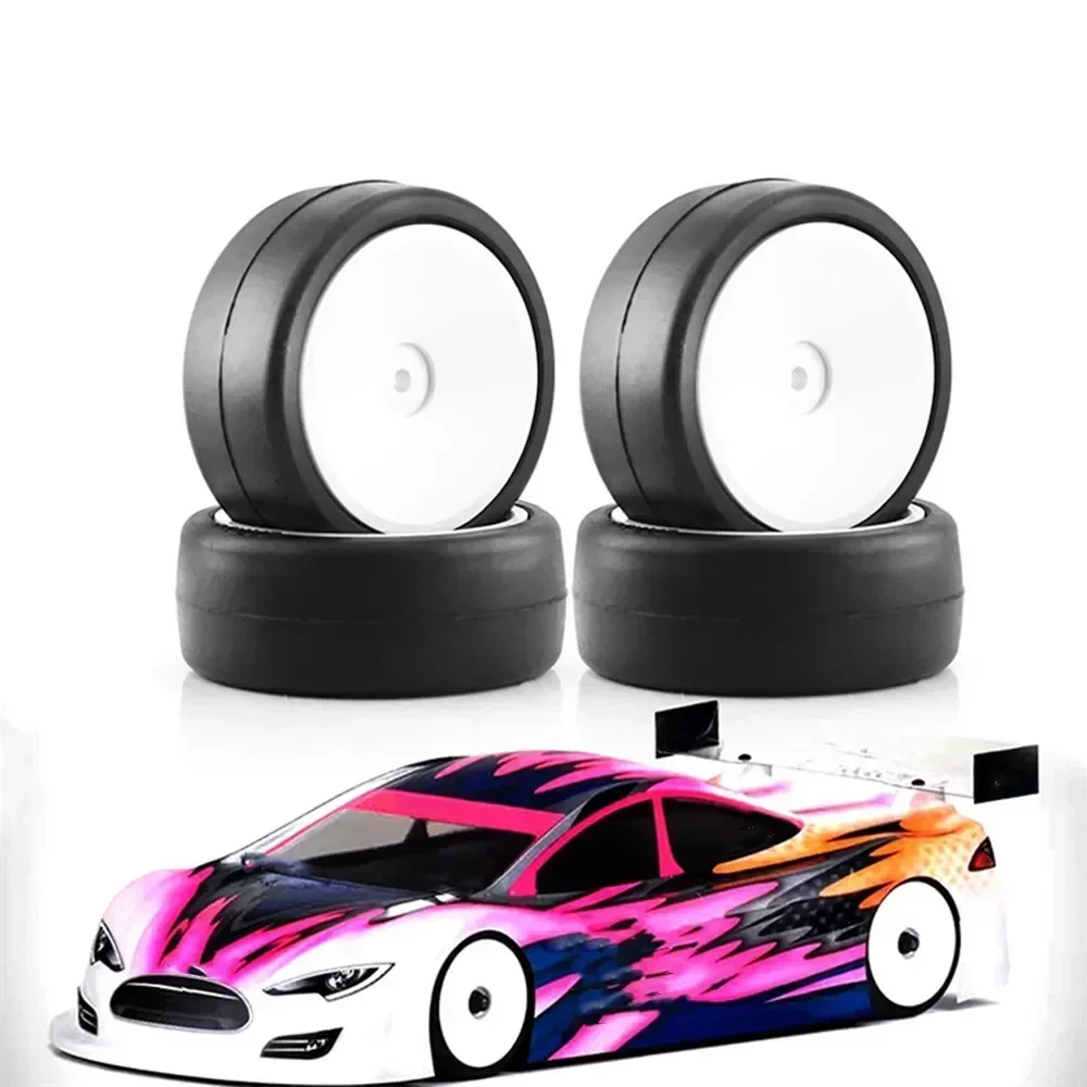 4 PCS 1/10 Electric Room Hot Melt Tire 039M Liner Wheel 20/24/28/32/36/40X Hardness for 1/10 On-road Racing RC Car Accessories