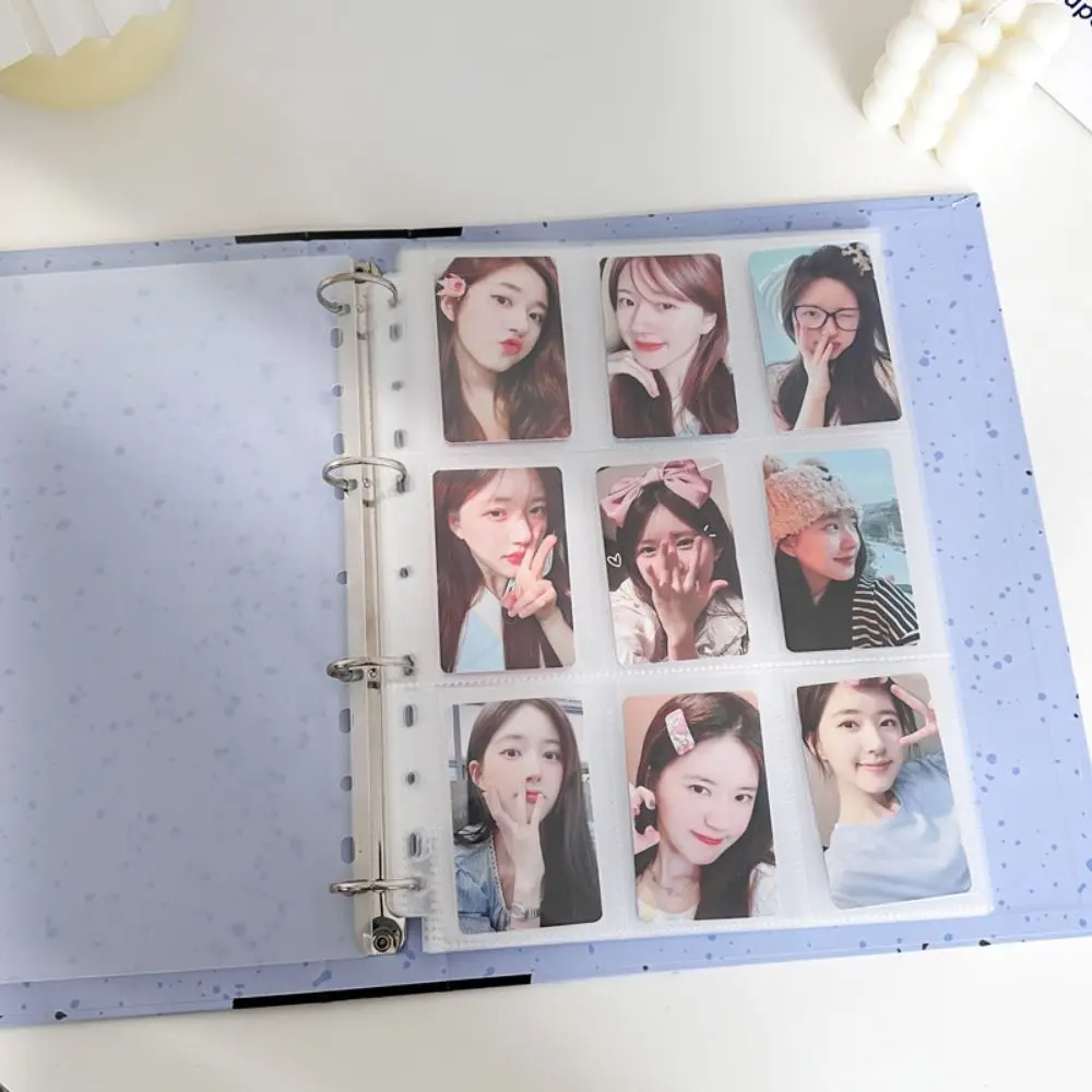 

Solid Color A5 Kpop Photocard Binder Collect Book 4 Grids 9 Grids a4 Idol Photo Card Holder Cover Book Jacket Splashing Ink