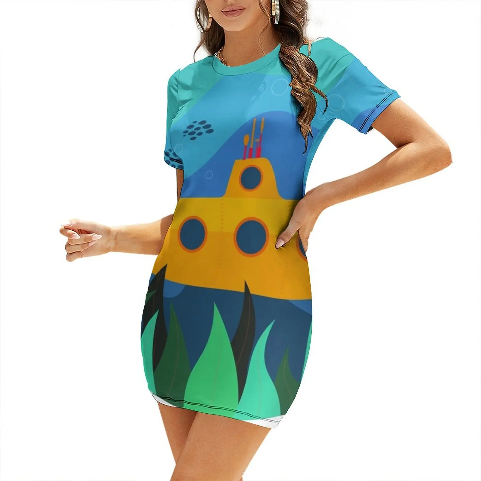 

Under The Sea Short Sleeved Dress Woman clothes elegant and pretty women's dresses elegant dresses for women