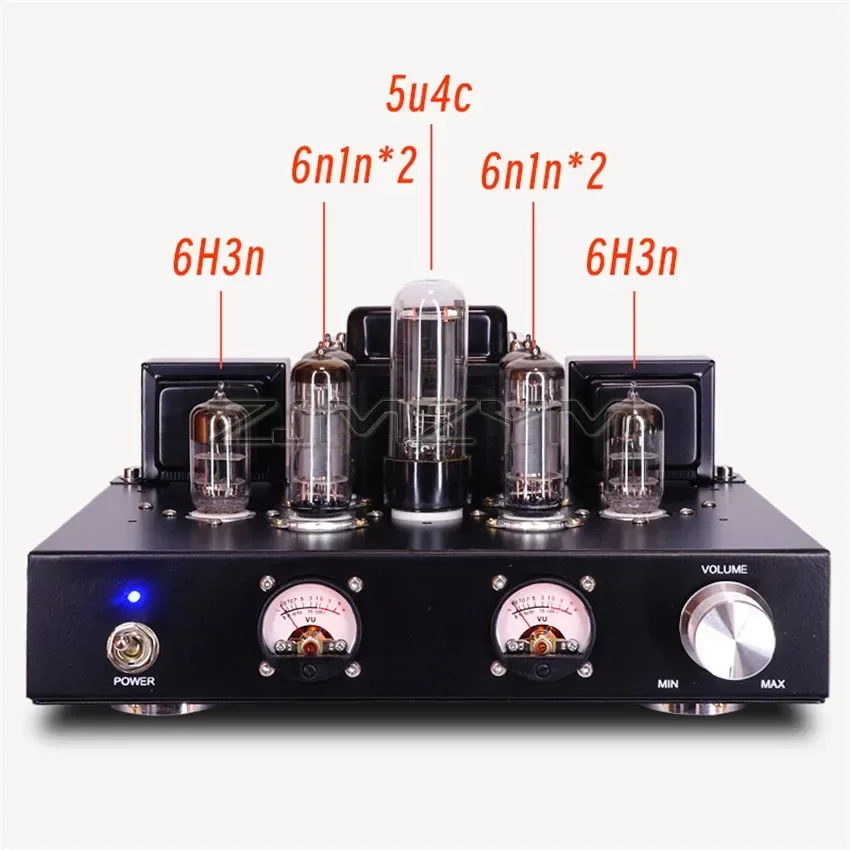 Audiophile FOR  6P1 Tube Power Amplifier Class A Single-ended Parallel High-power HIFI Power Amplifier Retro Tube VU Meter