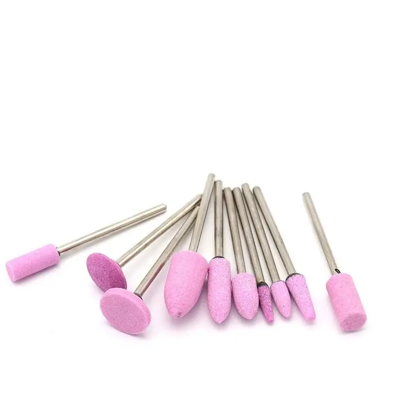 1Pcs 2.35mm Shank Abrasive Mounted Stone Cylindrical For Rotary Tools Grinding Wheel Head Pro Polishing Ceramic Pink