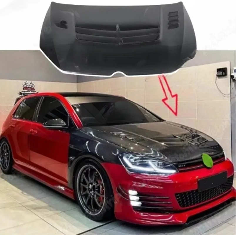Premium V Style Carbon Fiber Fibre Front Engine Hood Bonnet for Golf 7 7.5 MK7 gti 2014-2020