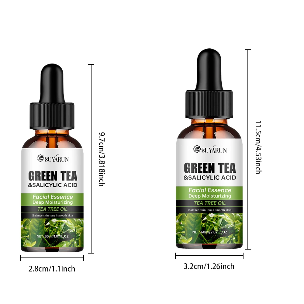 Contiene ácido salicílico y té verde para eliminar manchas oscuras, reparación hidratante, esencia antienvejecimiento, cuidado de la piel Facial