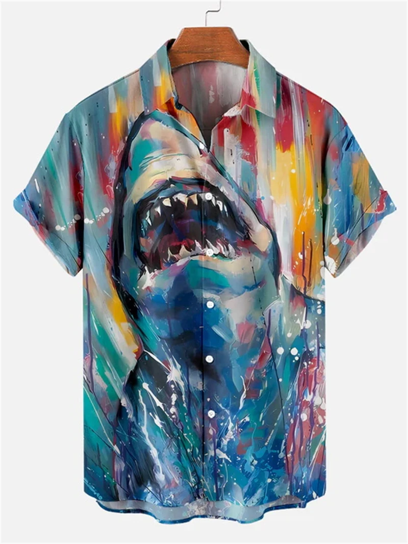 3D Cartoon Animal Print Hawaiian Shirt - usage example