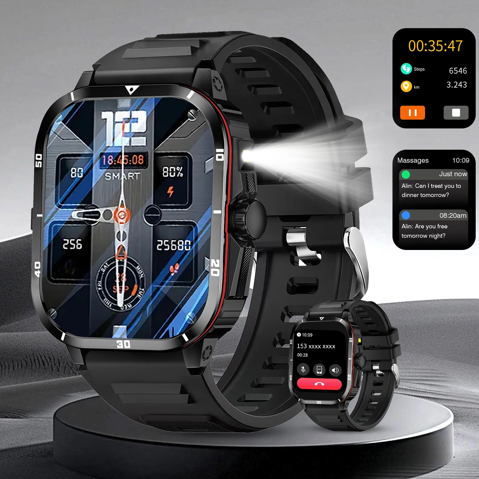 

Smart Watch, Multi-sport Mode, Information Reminder View, Sports Watch, Compatible with IPhone/Andriod