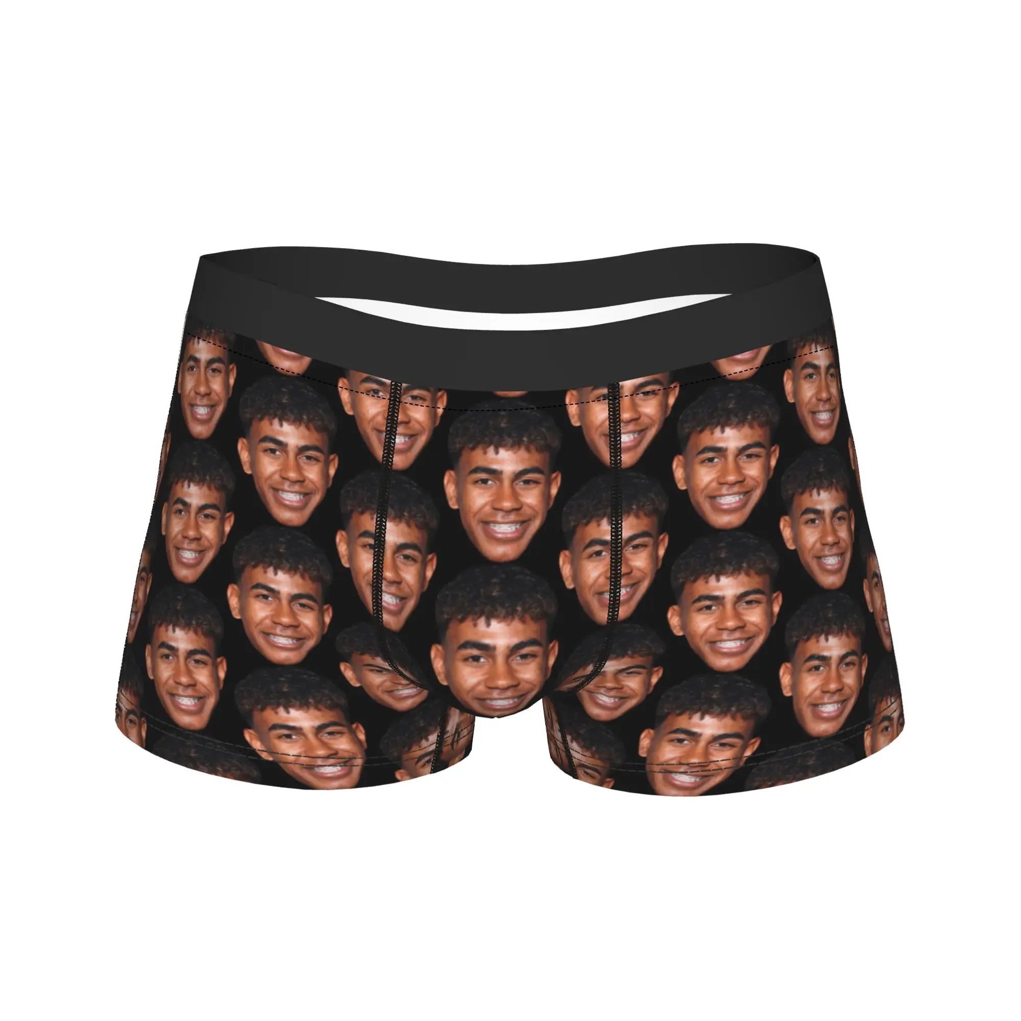 Men Yamals Face Meme Long Underwear Spanish Football Printed Boxer Briefs Shorts Panties Male Mid Waist Underpants M-XXL