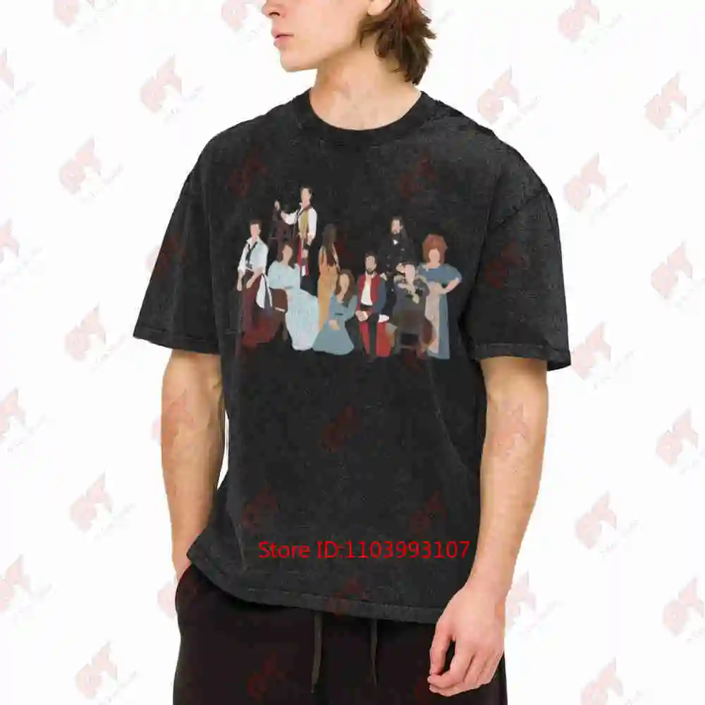 Les Miserables Jean Valjean Fantine Vintage Washed Tee Pure Cotton T-Shirt