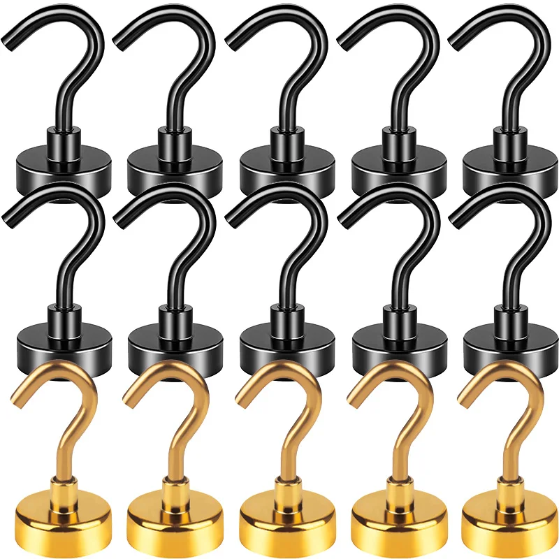 

10- 40PCS Wall Mount Magnetic Hook For Kitchen Kitchenware Utensils Rag Cup Bathroom Shower Towel Clothes Haning Hanger Hooks